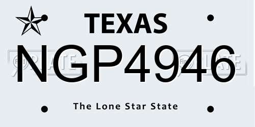 NGP4946 Texas License Plate