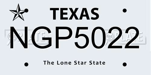 NGP5022 Texas License Plate