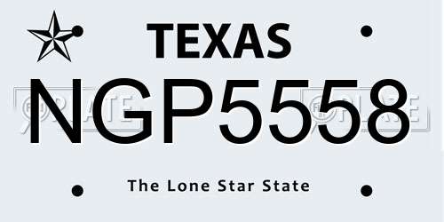 NGP5558 Texas License Plate