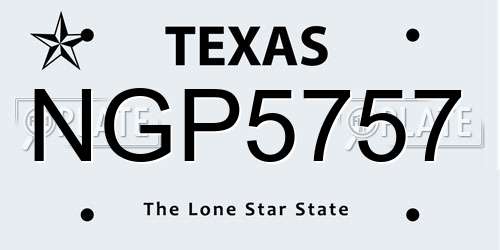 NGP5757 Texas License Plate