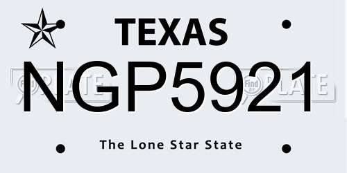 NGP5921 Texas License Plate