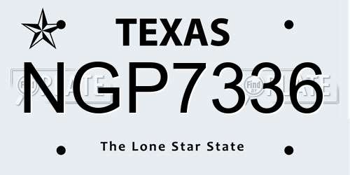 NGP7336 Texas License Plate