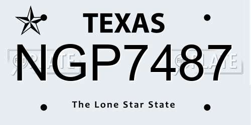 NGP7487 Texas License Plate