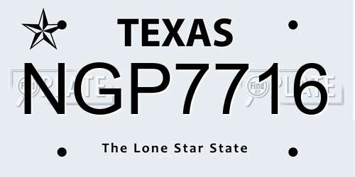 NGP7716 Texas License Plate