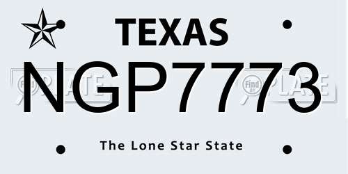 NGP7773 Texas License Plate