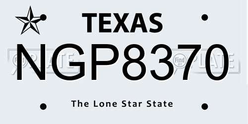 NGP8370 Texas License Plate