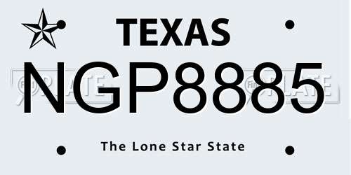 NGP8885 Texas License Plate