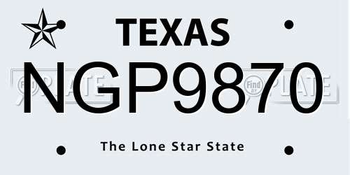 NGP9870 Texas License Plate