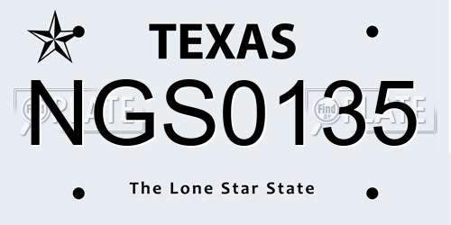 NGS0135 Texas License Plate