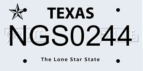 NGS0244 Texas License Plate