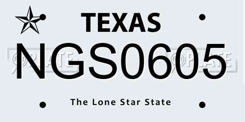 NGS0605 Texas License Plate