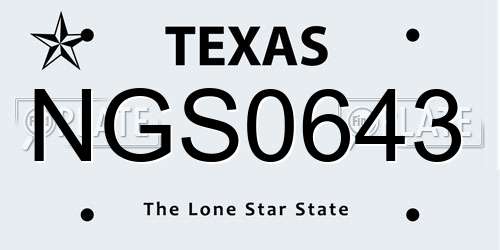 NGS0643 Texas License Plate
