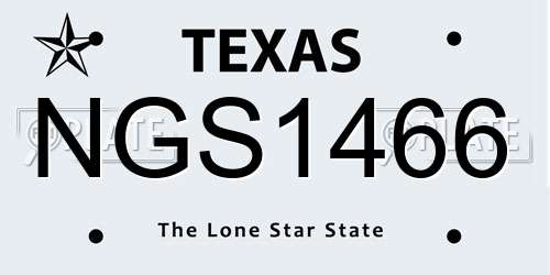 NGS1466 Texas License Plate