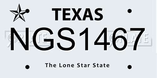 NGS1467 Texas License Plate