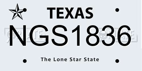 NGS1836 Texas License Plate