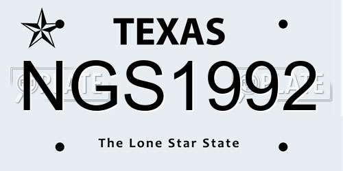 NGS1992 Texas License Plate