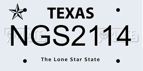 NGS2114 Texas License Plate
