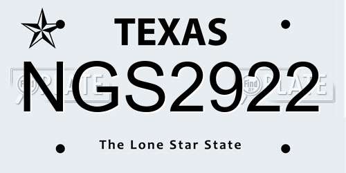 NGS2922 Texas License Plate