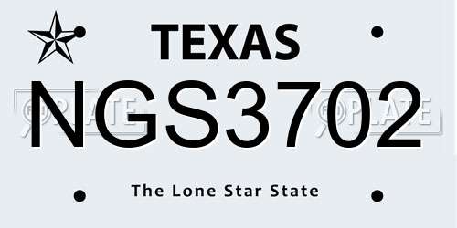NGS3702 Texas License Plate