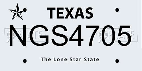 NGS4705 Texas License Plate
