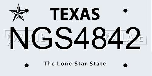 NGS4842 Texas License Plate