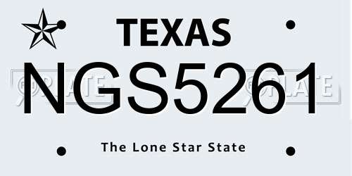 NGS5261 Texas License Plate