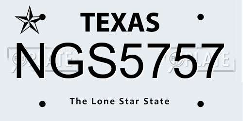 NGS5757 Texas License Plate