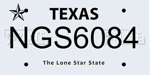 NGS6084 Texas License Plate