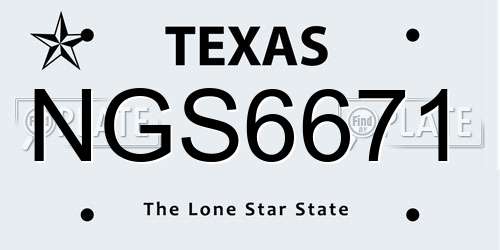 NGS6671 Texas License Plate
