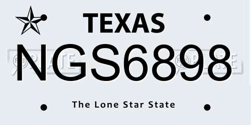 NGS6898 Texas License Plate