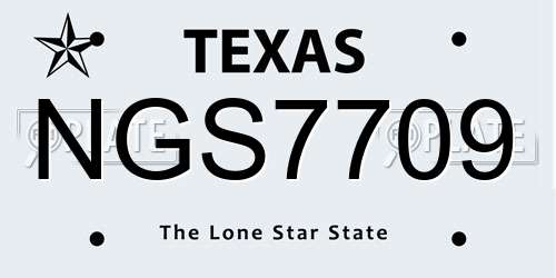 NGS7709 Texas License Plate