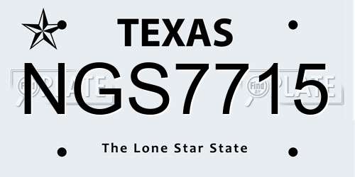 NGS7715 Texas License Plate