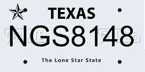 NGS8148 Texas License Plate
