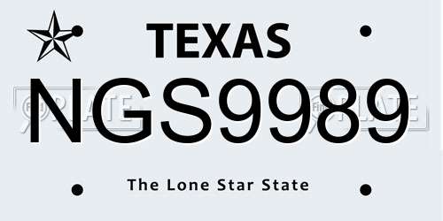 NGS9989 Texas License Plate
