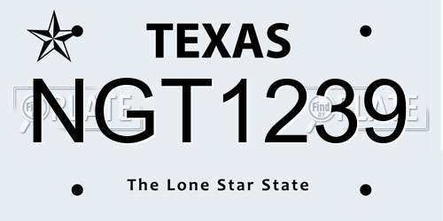 NGT1239 Texas License Plate