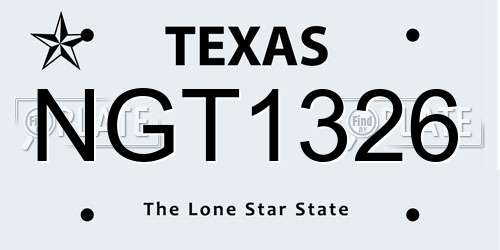 NGT1326 Texas License Plate