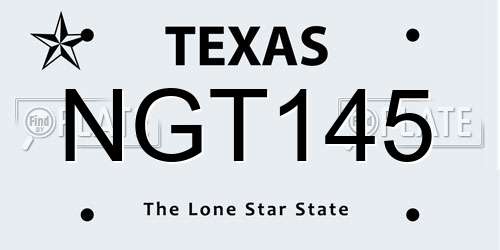 NGT145 Texas License Plate