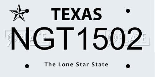 NGT1502 Texas License Plate