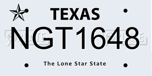 NGT1648 Texas License Plate