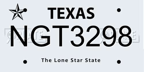 NGT3298 Texas License Plate