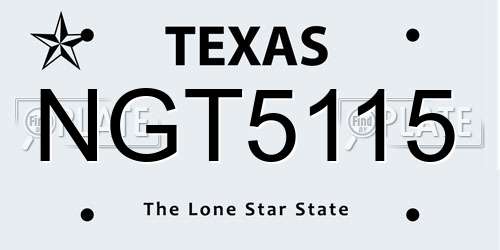 NGT5115 Texas License Plate
