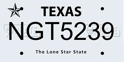 NGT5239 Texas License Plate