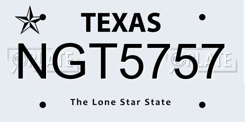 NGT5757 Texas License Plate