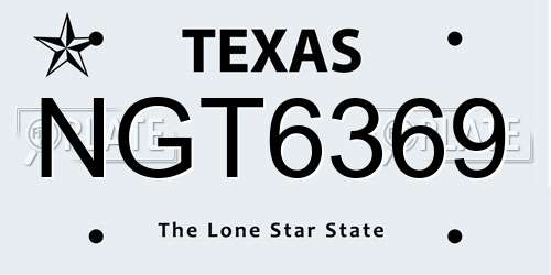 NGT6369 Texas License Plate