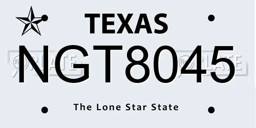 NGT8045 Texas License Plate