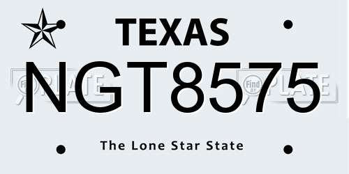 NGT8575 Texas License Plate