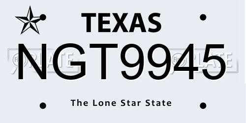 NGT9945 Texas License Plate