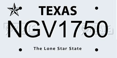 NGV1750 Texas License Plate