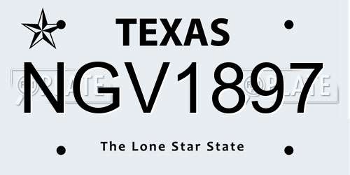 NGV1897 Texas License Plate