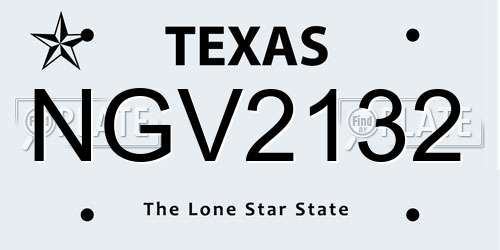 NGV2132 Texas License Plate